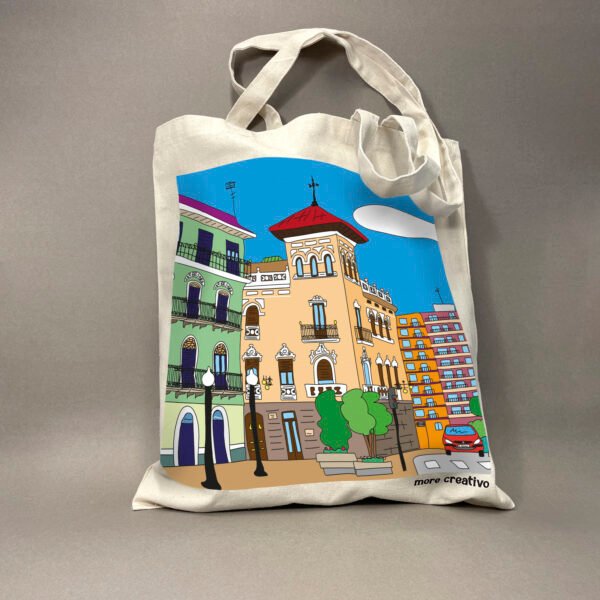 Bolsa Tela Plaza Baix de Elx | Tote Bag blanca | Accesorios