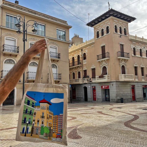 Bolsa Tela Plaza Baix de Elx | Tote Bag blanca | Accesorios