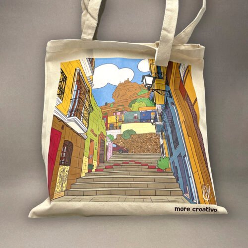 Bolsa Tela Cara del Moro Alicante | Tote Bag blanca | Accesorios