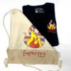 Pack Fogueres Noche Llama | Camiseta manga corta negra y mochila | Accesorios