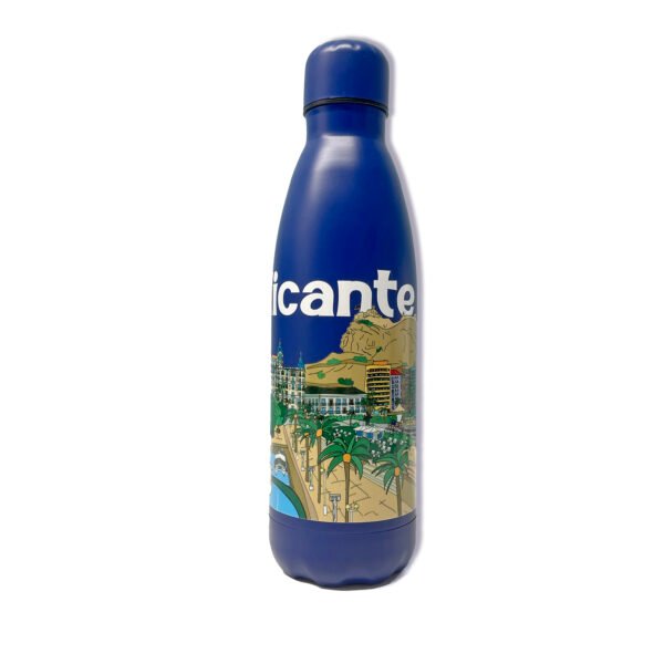 Botella Acero Ciudad Alicante | Botella Acero Azúl | Accesorios