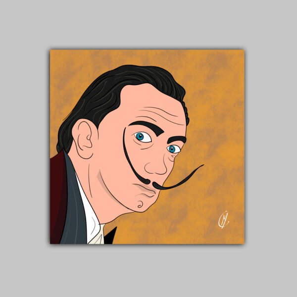 Retrato Dalí | Lienzo impreso | Cuadrado Retrato Dalí | Lienzo impreso | Cuadrado